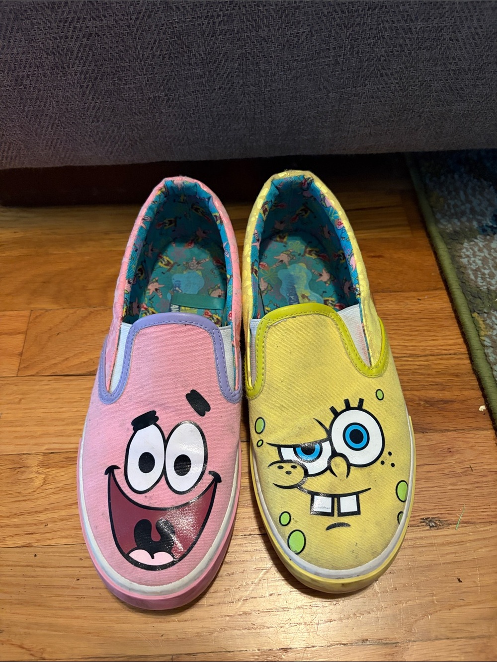 Sponge Bob Slip-On Character Sneakers in Pink and Yellow